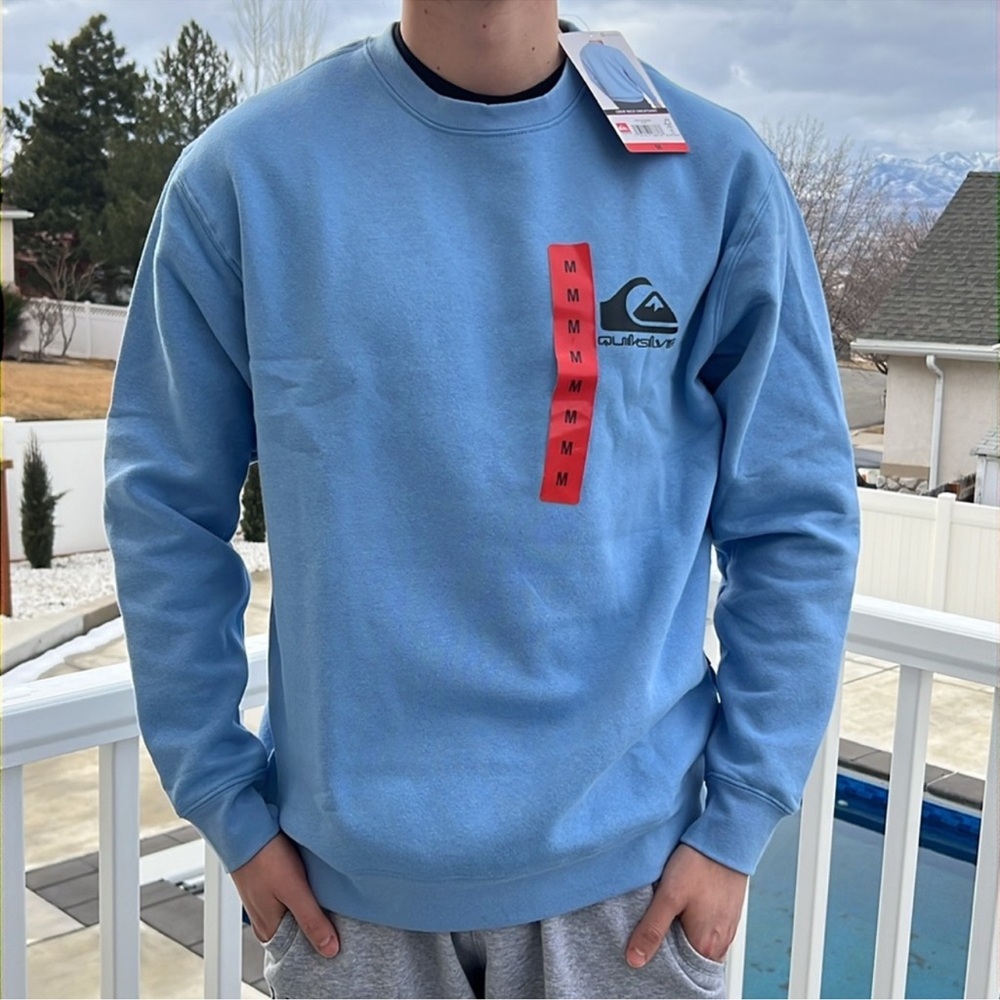 Quicksilver quick silver blue sweatshirt crew warm men size m new with tags